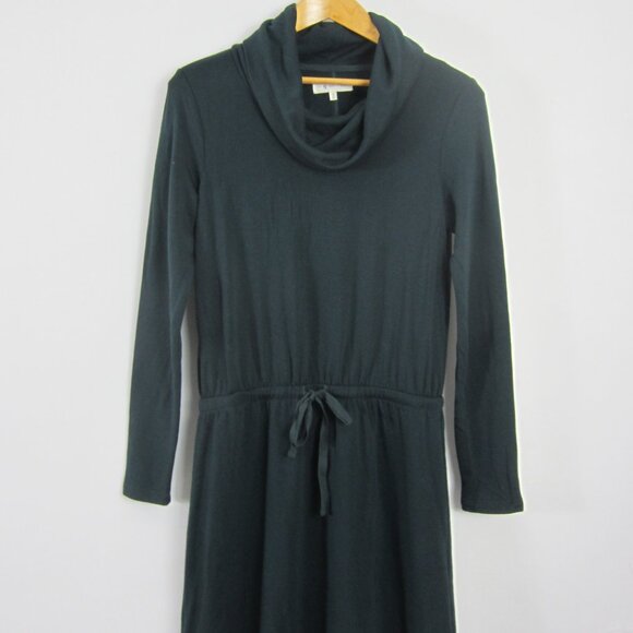 New Lou & Grey LOFT Womens S Dark Green Cowl Neck Soft Jersey Knit Drawstring - Picture 1 of 13